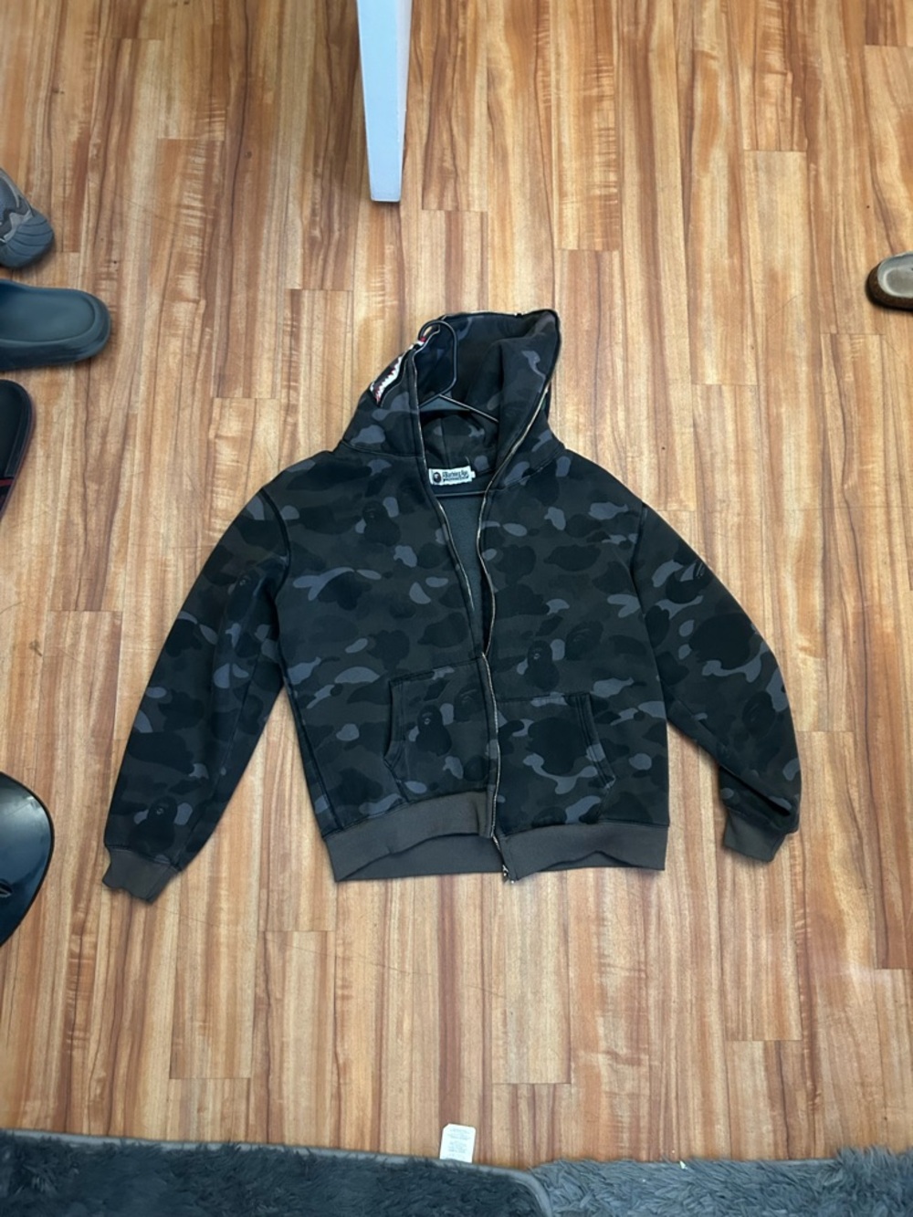 Bape Black Camouflage Zip Hoodie Jacket